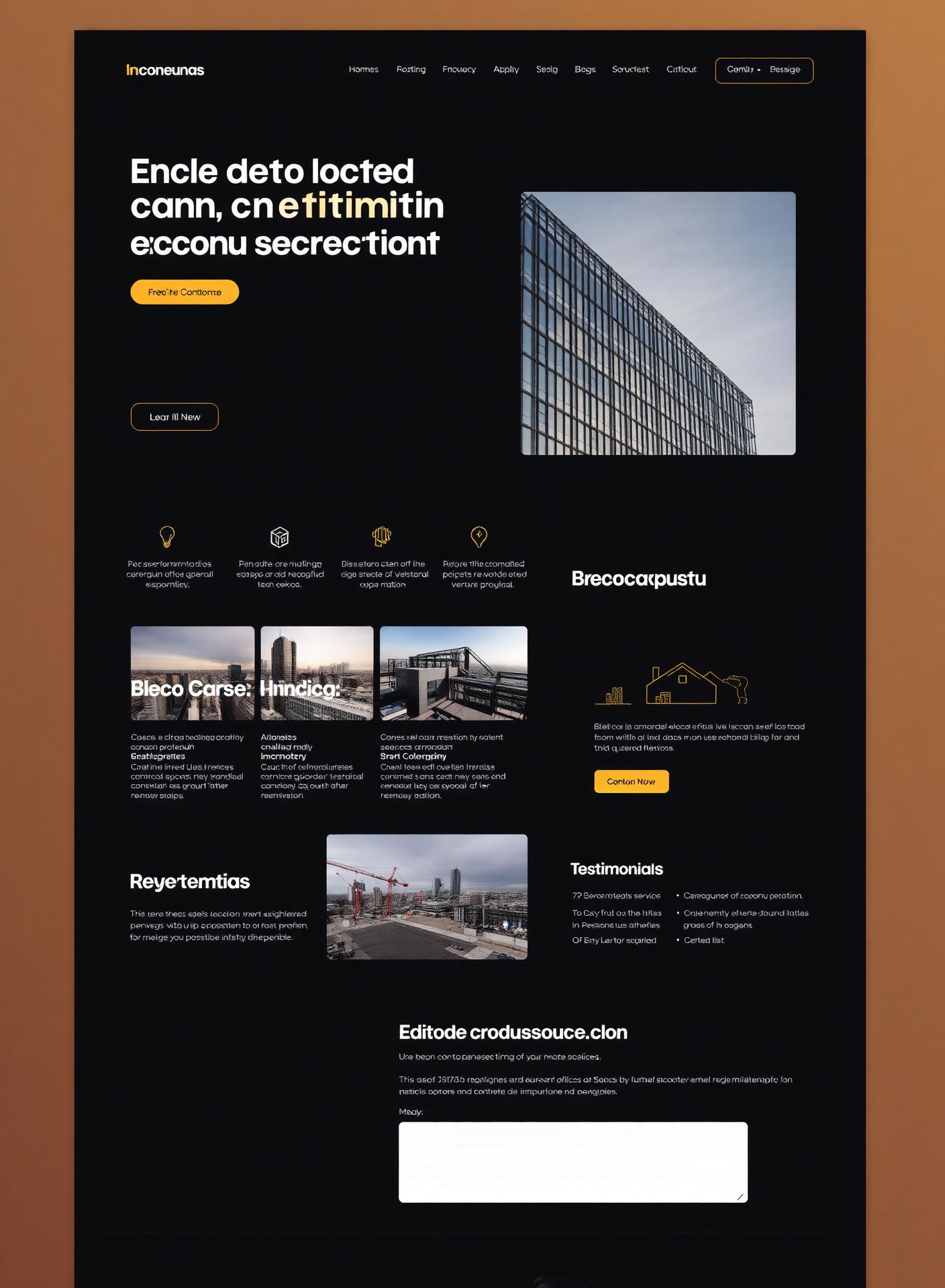 Nova Construction homepage showcase